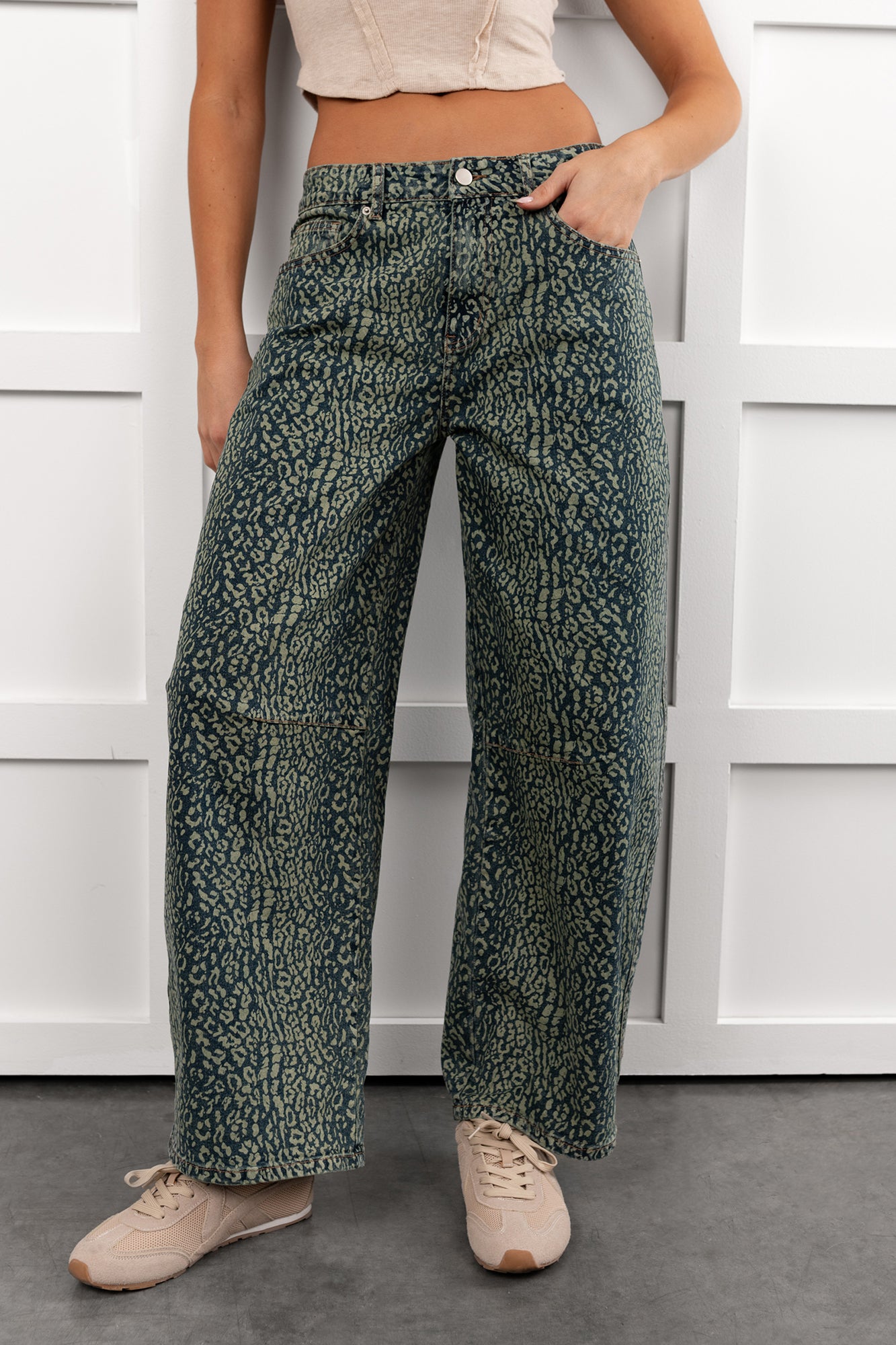 Boden Leopard Wide Leg ANWND Jeans (Denim) - NanaMacs