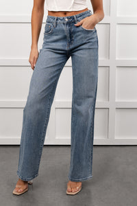 Graysen Wide Leg Mica Denim Jeans (Penn Blue) - NanaMacs