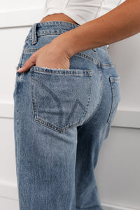 Graysen Wide Leg Mica Denim Jeans (Penn Blue) - NanaMacs