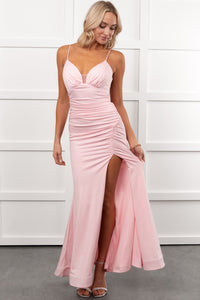 Hollywood Smiles Glittered Lace-Up Maxi Dress (Pink/Pink) - NanaMacs