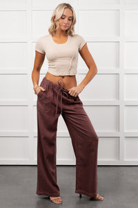 Cherry Lane Drawstring Wide Leg Pants (Matisse) - NanaMacs