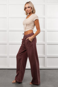 Cherry Lane Drawstring Wide Leg Pants (Matisse) - NanaMacs