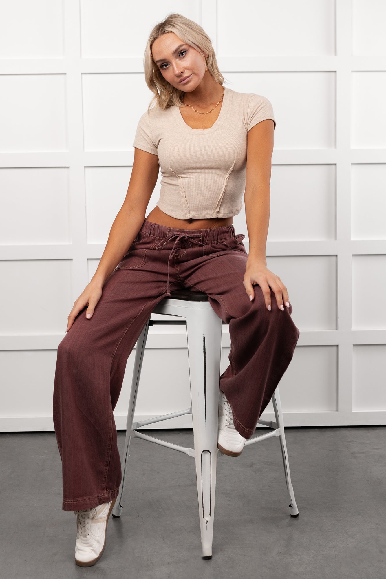 Cherry Lane Drawstring Wide Leg Pants (Matisse) - NanaMacs