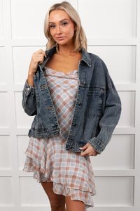 Backroad Wishes Washed Denim Jacket (Medium Wash) - NanaMacs