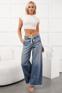 Barnes High Rise Wide Leg Risen Jeans (Light)
