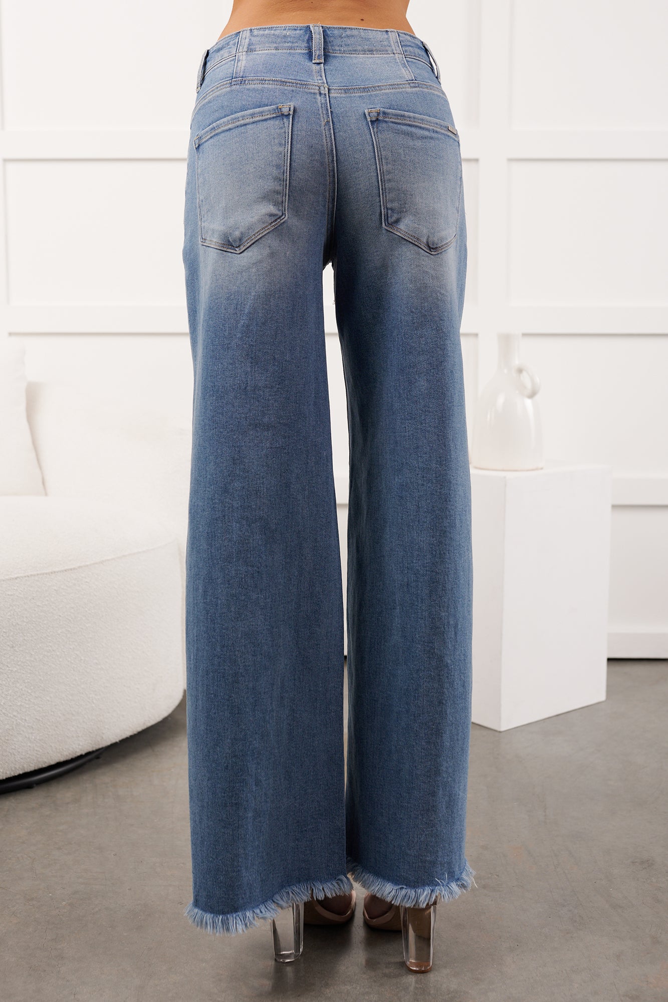 Barnes High Rise Wide Leg Risen Jeans (Light)