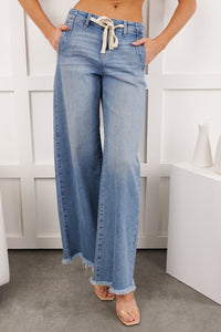 Barnes High Rise Wide Leg Risen Jeans (Light)