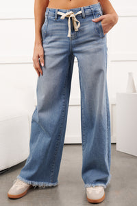 Barnes High Rise Wide Leg Risen Jeans (Light)