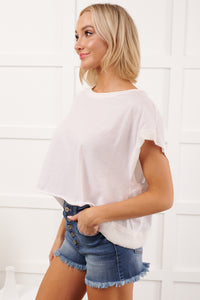 Love On Loop Boxy Cut-Out Back Top (White)