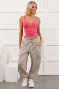 Snug Start Ruffle Waist Lounge Pants (Heather Grey) - NanaMacs