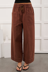 Hurley High Rise Wide Leg Mitto Shop Pants (Cocoa) - NanaMacs
