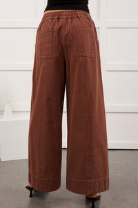 Hurley High Rise Wide Leg Mitto Shop Pants (Cocoa) - NanaMacs