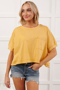 Kendrick Acid Wash Crop Top (Yellow)