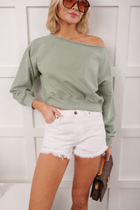 Theodora High Rise Distressed KanCan Shorts (White) - NanaMacs