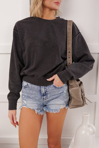 Calm Company Raw Seam Sweatshirt (Black)