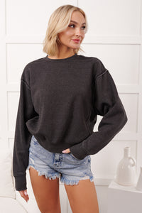Calm Company Raw Seam Sweatshirt (Black)