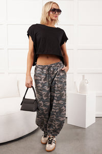 Brave Heart Drawstring Jogger Sweatpants (Camo Green) - NanaMacs