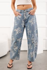 Full Of Joy Floral Barrel Mitto Shop Jeans (Denim)