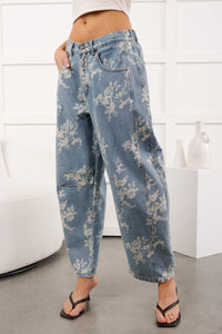 Full Of Joy Floral Barrel Mitto Shop Jeans (Denim)
