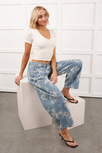 Full Of Joy Floral Barrel Mitto Shop Jeans (Denim)