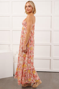 Kissed Soft Sleeveless Floral Maxi Dress (Ivory/Pink) - NanaMacs