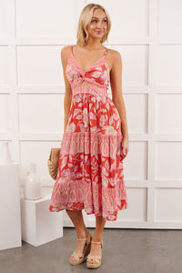 Babe Blooms Floral Sleeveless Maxi Dress (Red) - NanaMacs