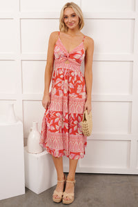 Babe Blooms Floral Sleeveless Maxi Dress (Red) - NanaMacs