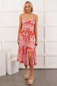 Babe Blooms Floral Sleeveless Maxi Dress (Red) - NanaMacs