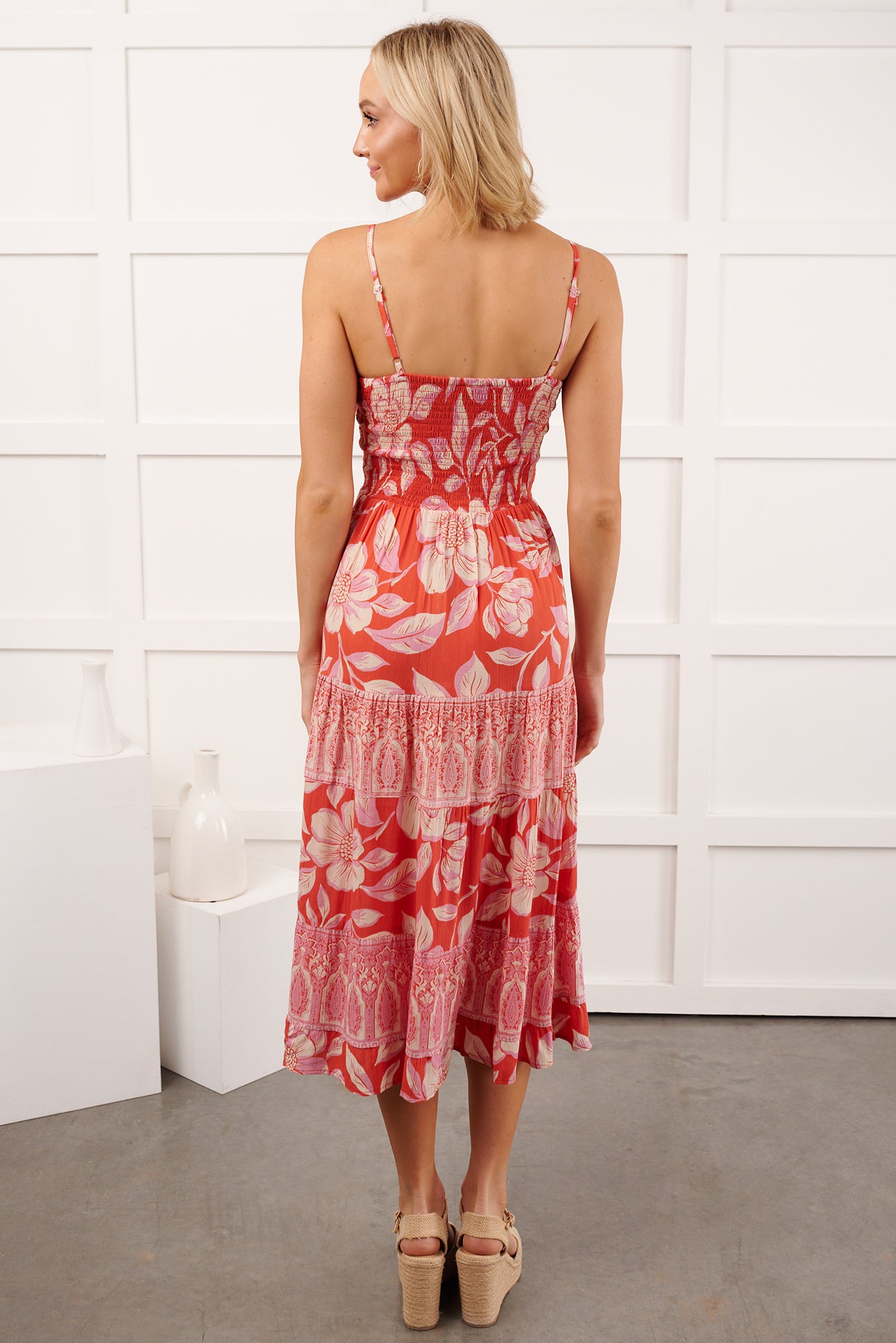 Babe Blooms Floral Sleeveless Maxi Dress (Red) - NanaMacs