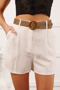 Urban Classic High Rise Tailored Shorts (White) - NanaMacs
