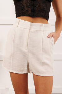 Urban Classic High Rise Tailored Shorts (White) - NanaMacs