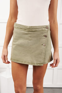 Ride The Wave High Rise Risen Mini Skort (Olive) - NanaMacs