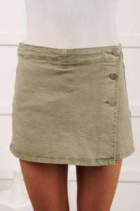 Ride The Wave High Rise Risen Mini Skort (Olive) - NanaMacs