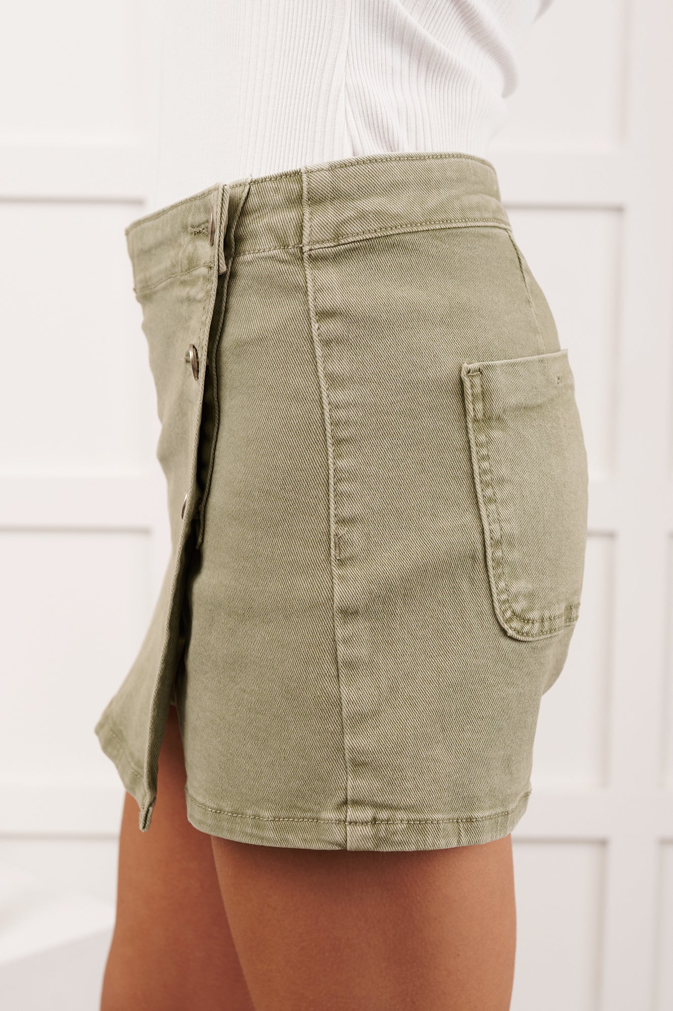 Ride The Wave High Rise Risen Mini Skort (Olive) - NanaMacs