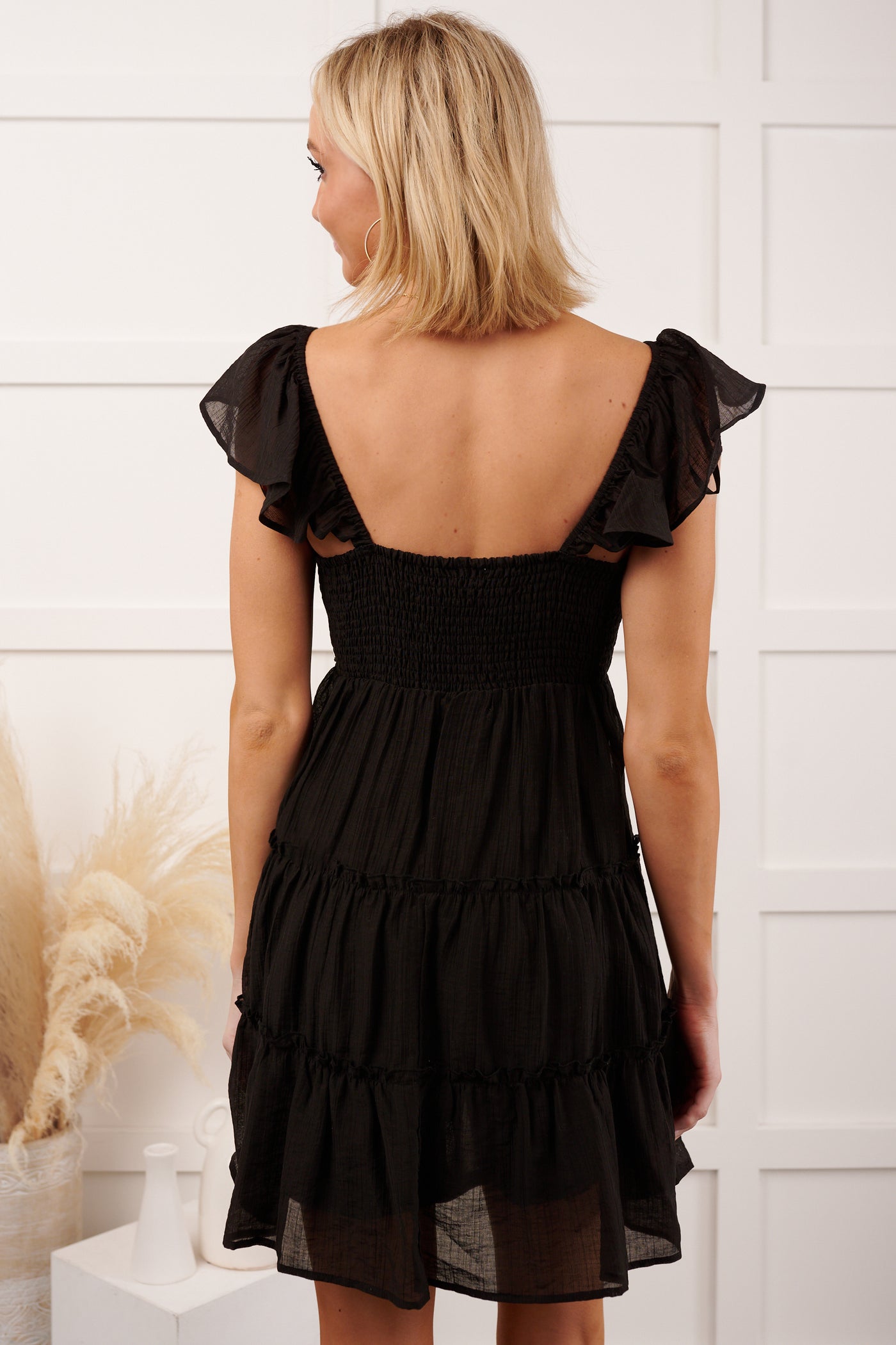 Gentle Nights Lace Sleeveless Mini Dress (Black) - NanaMacs