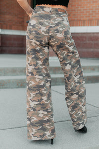 Douglas High Rise Wide Leg Cello Jeans (Camo) - NanaMacs