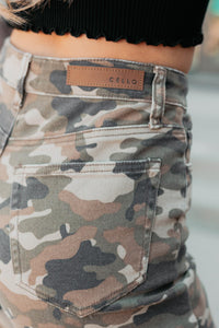 Douglas High Rise Wide Leg Cello Jeans (Camo) - NanaMacs