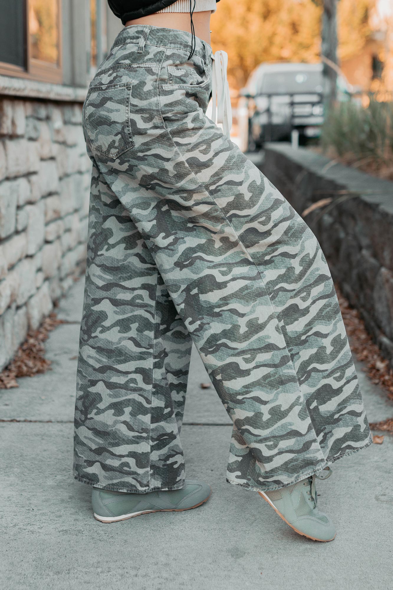 Patrick Drawstring NoaBoa Denim Pants (Camo/Green) - NanaMacs