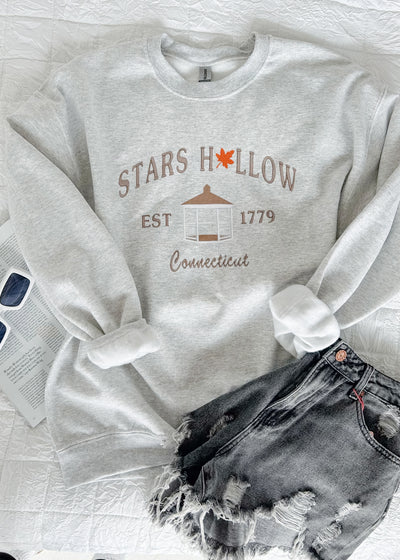 "Stars Hollow" Graphic Sweatshirt (Sporty Grey) - NanaMacs