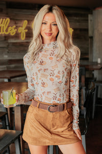 "Howdy Witch" NM Original Mesh Mock Neck Bodysuit (Howdy Witch) - NanaMacs