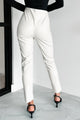 Downtown Dates Faux Leather Skinny Pants (Cream) - NanaMacs