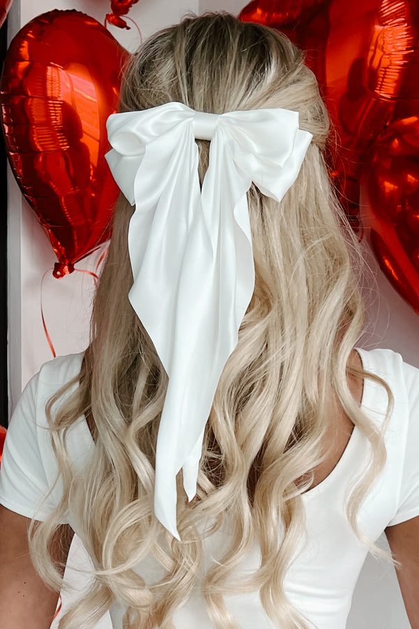 Sassy Yet Classy Bow Hair Clip (White) - NanaMacs