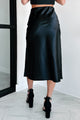 Typically Charming Satin Midi Skirt (Black) - NanaMacs