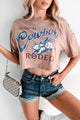 "Original Cowboy Rodeo" Graphic Crop Tee (Dark Mocha) - NanaMacs