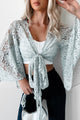 Neutral Nomad Lace Wrap Top (Dusty Blue) - NanaMacs