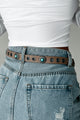 Cowboy Couture Faux Leather Western Belt (Khaki) - NanaMacs