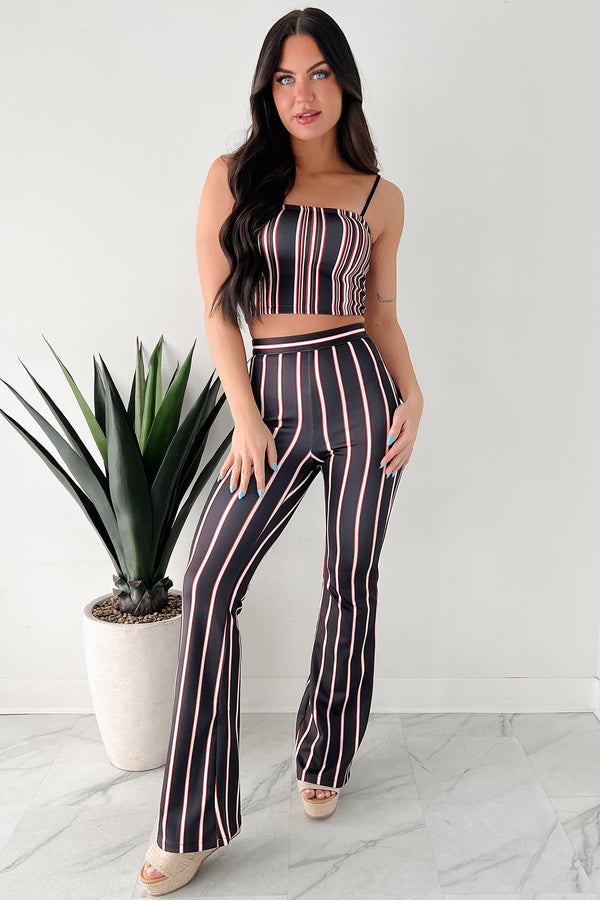 The Whole Shebang Striped Two Piece Set (Black) - NanaMacs