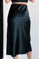 Typically Charming Satin Midi Skirt (Black) - NanaMacs