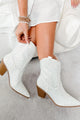 Slay Is My Middle Name Rhinestone Western Booties (White)