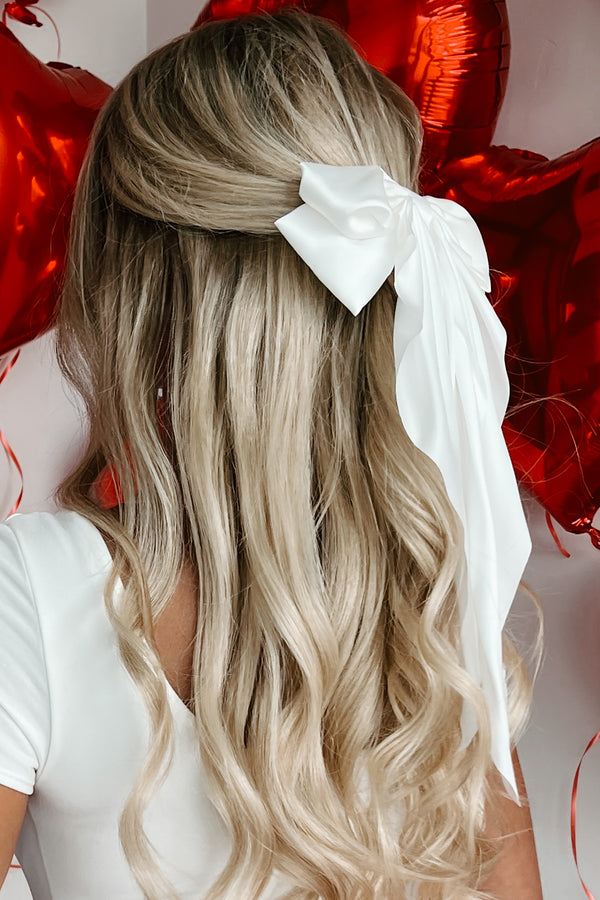 Sassy Yet Classy Bow Hair Clip (White) - NanaMacs